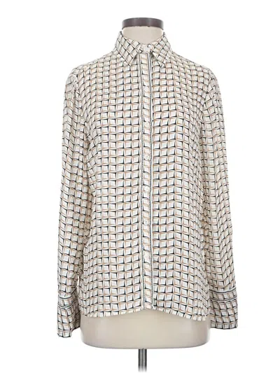 Pre-owned Max Studio Long Sleeve Blouse In Ivory