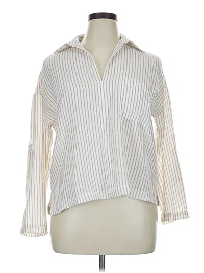 Pre-owned Max Studio Long Sleeve Blouse In Ivory