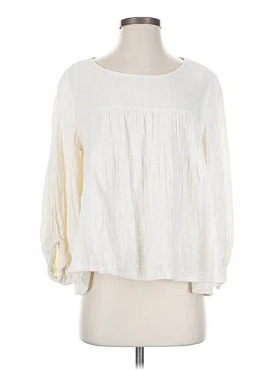 Pre-owned Max Studio Long Sleeve Blouse In Ivory
