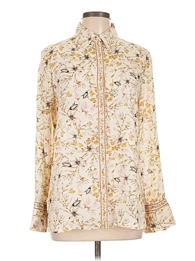 Pre-owned Max Studio Long Sleeve Blouse In Ivory