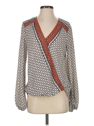 Pre-owned Max Studio Long Sleeve Blouse In Ivory
