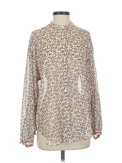 Pre-owned Max Studio Long Sleeve Blouse In Ivory