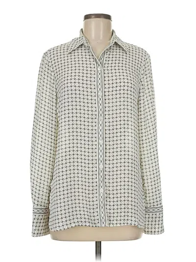 Pre-owned Max Studio Long Sleeve Blouse In Ivory