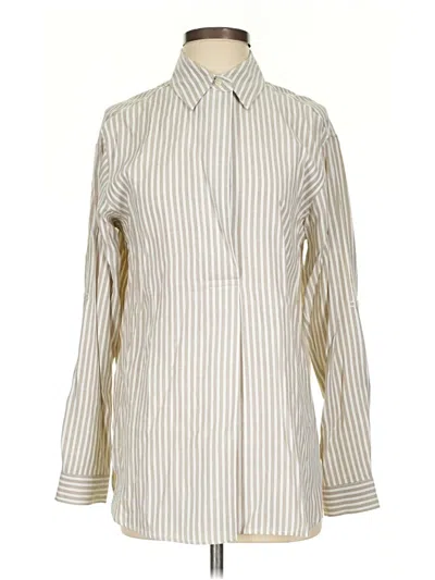 Pre-owned Max Studio Long Sleeve Blouse In Ivory