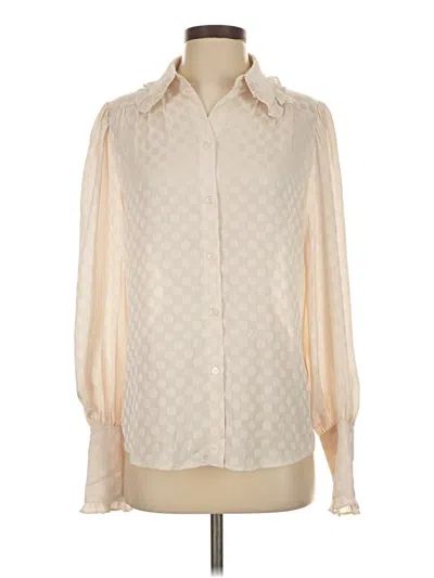 Pre-owned Max Studio Long Sleeve Blouse In Ivory