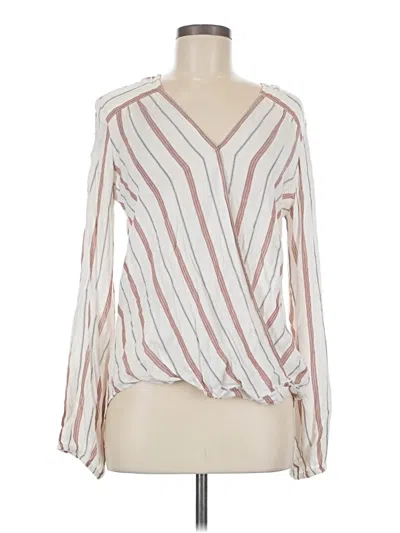 Pre-owned Max Studio Long Sleeve Blouse In Ivory