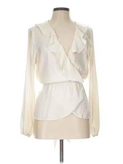 Pre-owned Max Studio Long Sleeve Blouse In Ivory