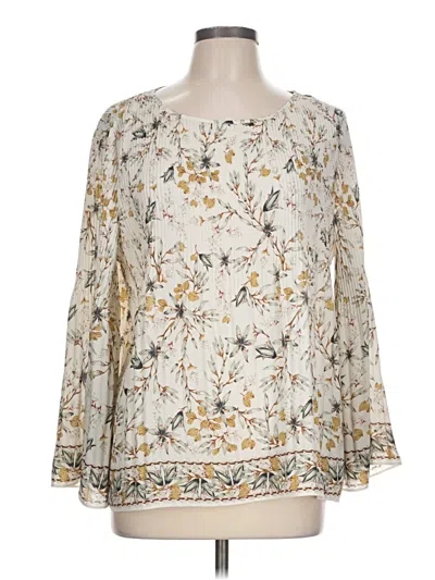 Pre-owned Max Studio Long Sleeve Blouse In Ivory