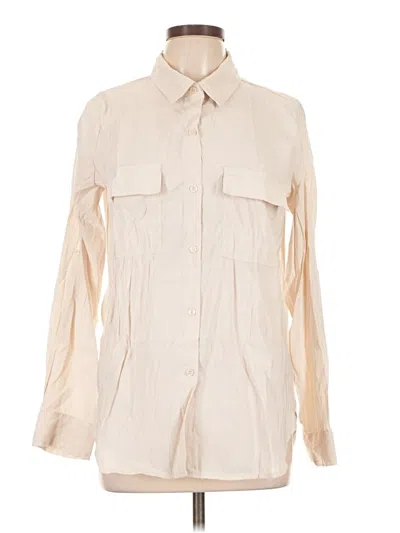 Pre-owned Max Studio Long Sleeve Blouse In Ivory