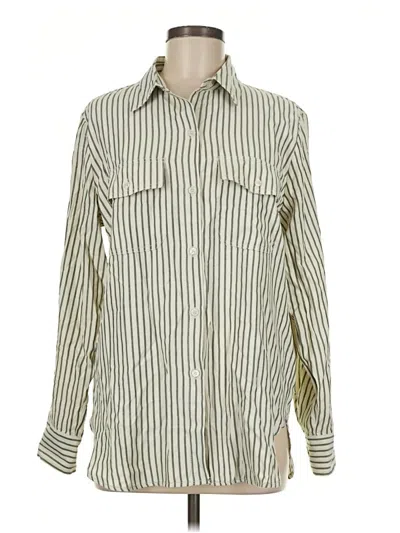Pre-owned Max Studio Long Sleeve Blouse In Ivory