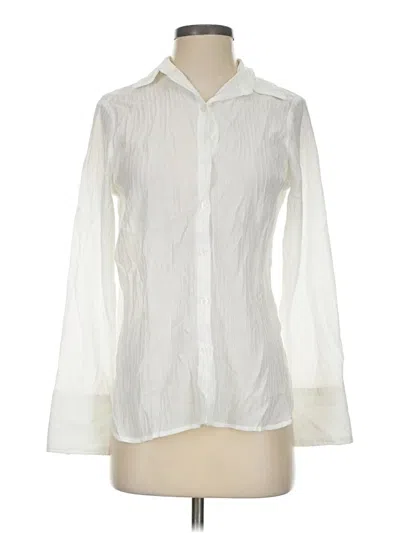 Pre-owned Max Studio Long Sleeve Blouse In Ivory