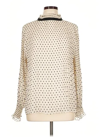 Pre-owned Max Studio Long Sleeve Blouse In Ivory
