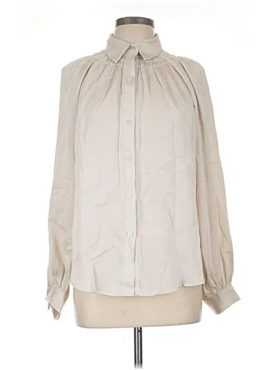 Pre-owned Max Studio Long Sleeve Blouse In Ivory