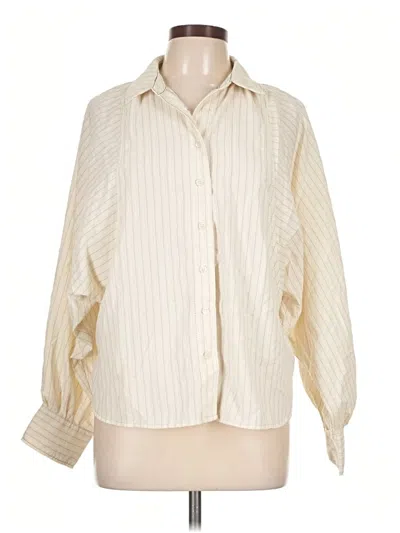 Pre-owned Max Studio Long Sleeve Blouse In Ivory