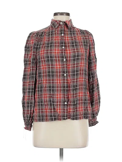 Pre-owned Max Studio Long Sleeve Blouse In Orange