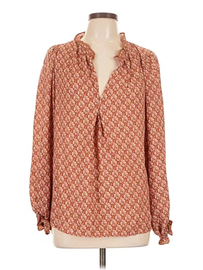 Pre-owned Max Studio Long Sleeve Blouse In Orange