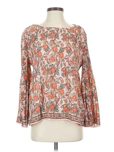 Pre-owned Max Studio Long Sleeve Blouse In Orange
