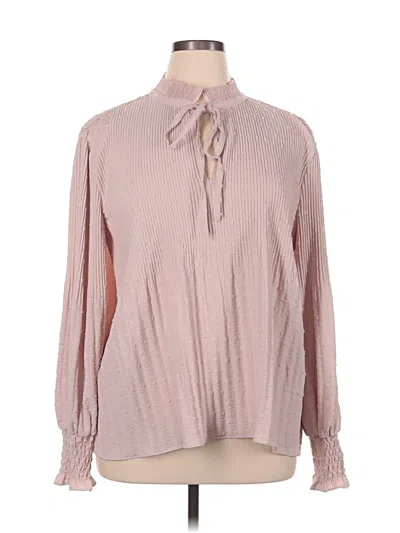 Pre-owned Max Studio Long Sleeve Blouse In Pink