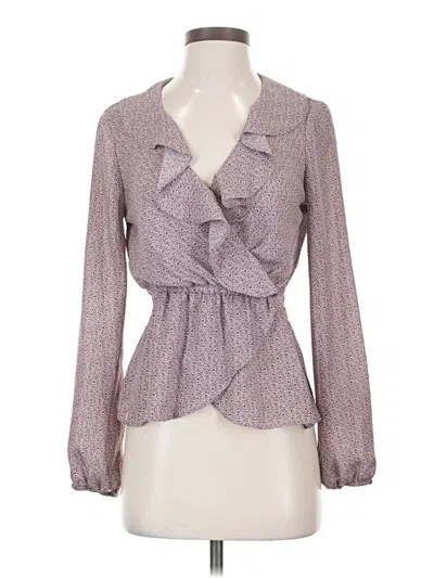 Pre-owned Max Studio Long Sleeve Blouse In Purple