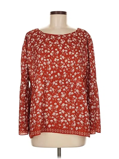 Pre-owned Max Studio Long Sleeve Blouse In Red