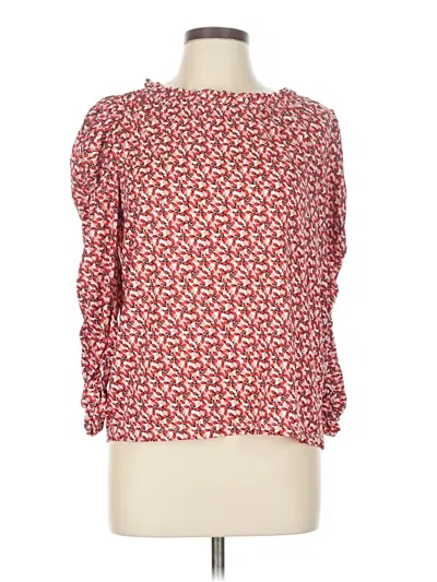 Pre-owned Max Studio Long Sleeve Blouse In Red