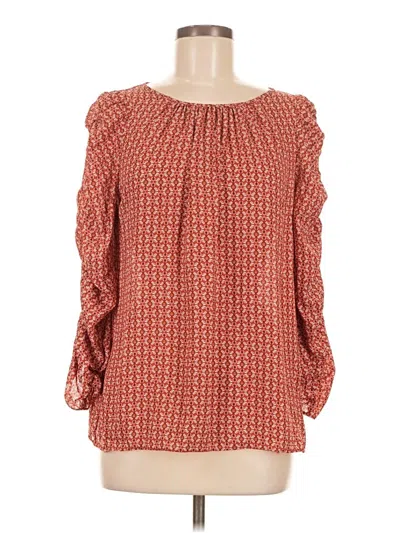 Pre-owned Max Studio Long Sleeve Blouse In Red