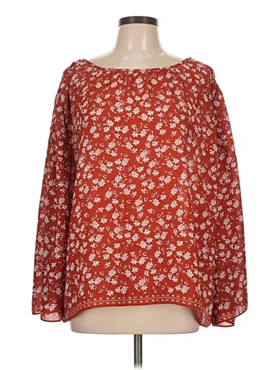 Pre-owned Max Studio Long Sleeve Blouse In Red