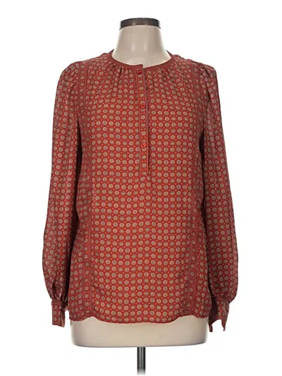 Pre-owned Max Studio Long Sleeve Blouse In Red