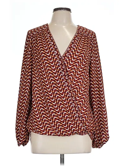 Pre-owned Max Studio Long Sleeve Blouse In Red