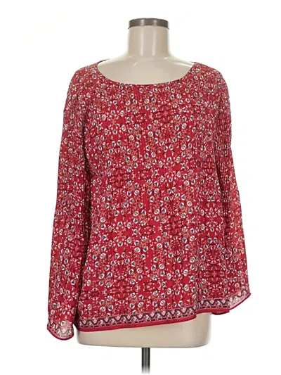 Pre-owned Max Studio Long Sleeve Blouse In Red