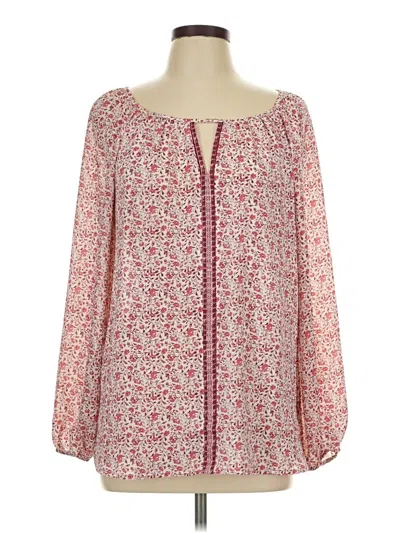 Pre-owned Max Studio Long Sleeve Blouse In Red