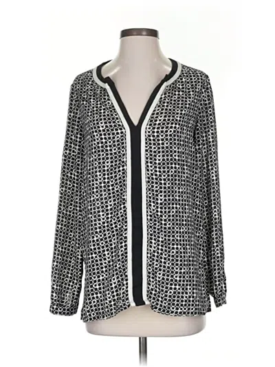 Pre-owned Max Studio Long Sleeve Blouse In Silver