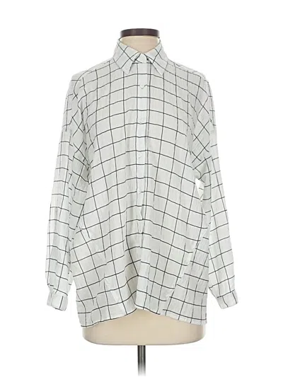 Pre-owned Max Studio Long Sleeve Blouse In Silver