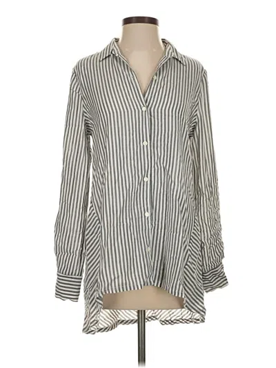 Pre-owned Max Studio Long Sleeve Blouse In Silver