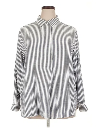 Pre-owned Max Studio Long Sleeve Blouse In Silver