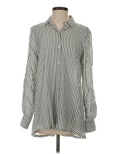 Pre-owned Max Studio Long Sleeve Blouse In Silver