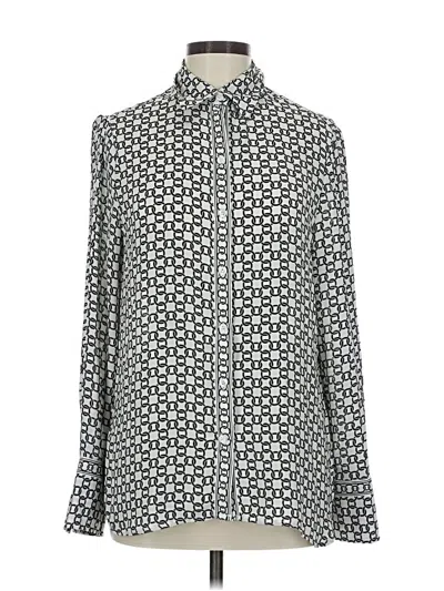 Pre-owned Max Studio Long Sleeve Blouse In Silver