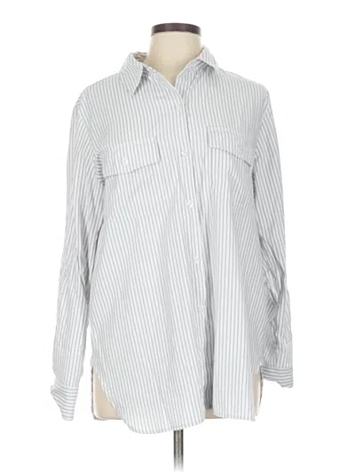 Pre-owned Max Studio Long Sleeve Blouse In Silver