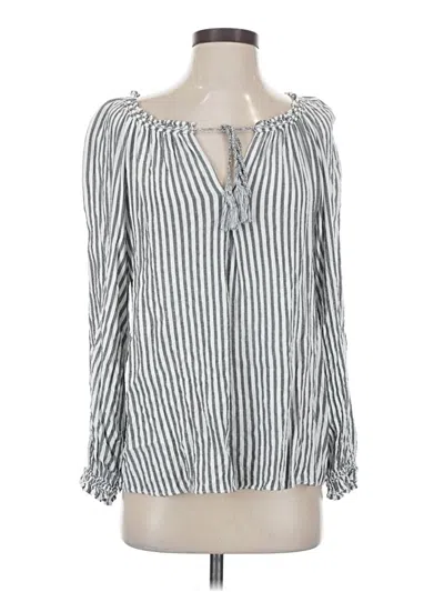 Pre-owned Max Studio Long Sleeve Blouse In Silver
