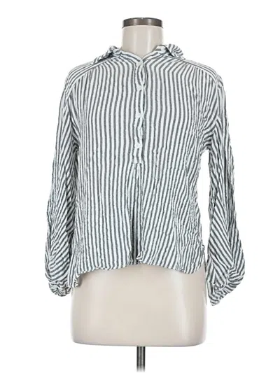 Pre-owned Max Studio Long Sleeve Blouse In Silver