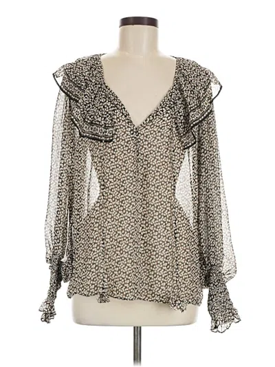 Pre-owned Max Studio Long Sleeve Blouse In Silver
