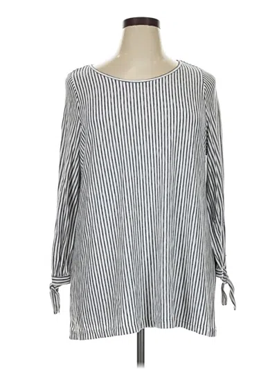 Pre-owned Max Studio Long Sleeve Blouse In Silver