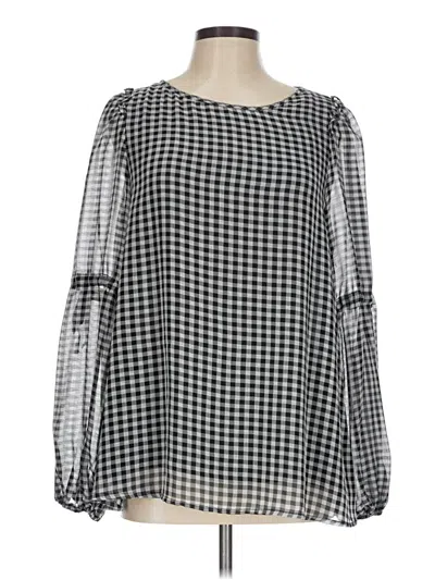 Pre-owned Max Studio Long Sleeve Blouse In Silver