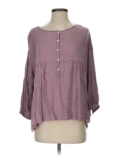 Pre-owned Max Studio Long Sleeve Blouse In Tan