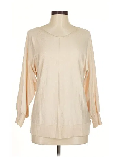Pre-owned Max Studio Long Sleeve Blouse In Tan