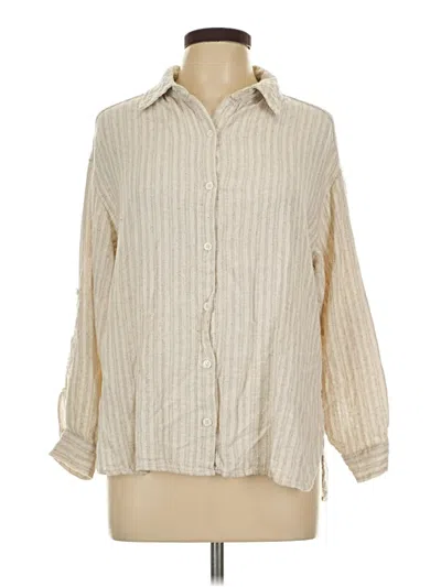 Pre-owned Max Studio Long Sleeve Blouse In Tan