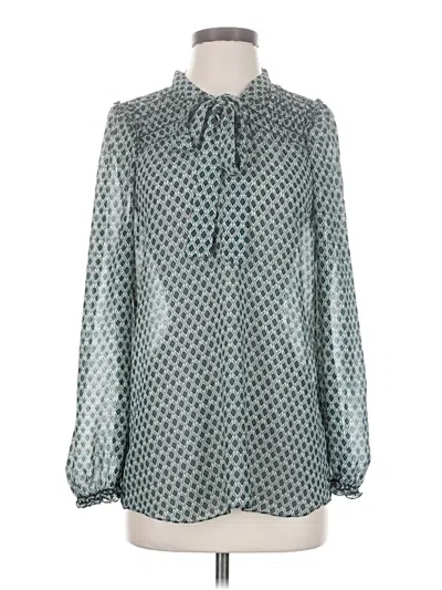 Pre-owned Max Studio Long Sleeve Blouse In Teal
