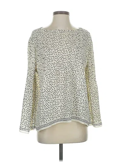Pre-owned Max Studio Long Sleeve Blouse In White