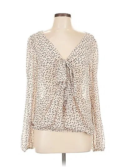 Pre-owned Max Studio Long Sleeve Blouse In White