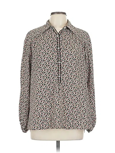 Pre-owned Max Studio Long Sleeve Blouse In White